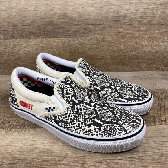 VANS Slip On Hockey Skateboards Snake Print Shoes Sneaker Mens 8.5 Womens 10 NEW